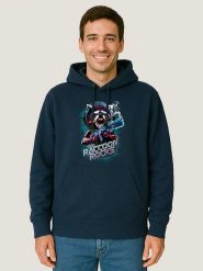 WOOOP Bluza "Raccoon Rocks" w kolorze granatowym rozmiar: XL. Niebieskie bluzy z kapturem męskie Wooop, xl. Za 121.99 zł.