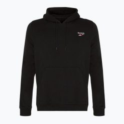 Bluza Reebok Identity Small Logo Fleece. Czarne bluzy sportowe męskie Reebok, bez wzorów, z bawełny, sportowe, bez kołnierzyka, bez ramiączek. Za 169.99 zł.