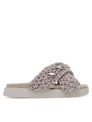 Inuikii Klapki Woven Stones 70104-106 Szary. Szare klapki damskie Inuikii, bez wzorów, z materiału, bez obcasa. Za 1,059.00 zł.
