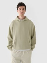 4F Bluza dresowa nierozpinana z kapturem męska - oliwkowa/khaki M. Brązowe bluzy sportowe męskie 4f, bez wzorów, z bawełny, klasyczne, bez kołnierzyka, bez ramiączek. W wyprzedaży za 99.99 zł.