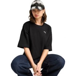 Koszulka Puma Wardrobe Ess Oversized Short Tee Bl, Kobiety. Czarne bluzki sportowe damskie Puma, s, bez wzorów, z bawełny, bez ramiączek. Za 290.00 zł.