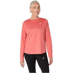 Longsleeve sportowy damski Core LS Top. Czerwone topy sportowe damskie Asics, bez wzorów, z poliesteru, bez ramiączek. Za 149.99 zł.