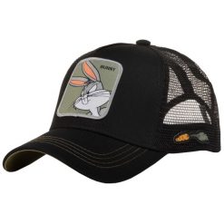 Czapka z daszkiem Capslab Looney Tunes Bunny Bugs Trucker CL/LOO/1/BUN1. Czarne czapki męskie CapsLab, bez wzorów. Za 117.00 zł.