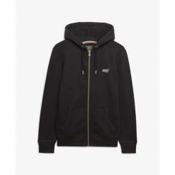 Bluza z kapturem i zamkiem błyskawicznym Superdry Essential. Czarne bluzy z kapturem męskie Superdry., m. Za 344.20 zł.