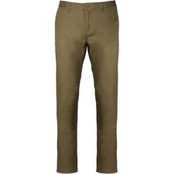 Spodnie Kariban Chino. Brązowe spodnie materiałowe męskie KARIBAN, bez wzorów. Za 212.00 zł.