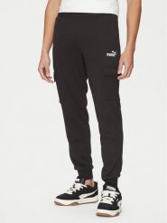 Puma Spodnie dresowe Ess No. 1 Logo Cargo 682661 Czarny Regular Fit. Czarne spodnie dresowe męskie Puma, bez wzorów, z bawełny. Za 229.99 zł.