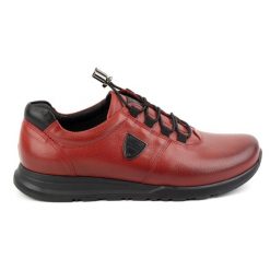 Buty męskie skórzane KAMPOL 25/39 czerwone. Czerwone buty trekkingowe męskie ze skóry, bez zapięcia. Za 408.14 zł.