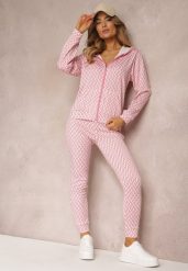 Jasnoróżowy 2-cześciowy Komplet Dresowy z Bluzą i Spodnia Analina. Czerwone bluzy bez kaptura damskie Renee, l, z dresówki. Za 74.99 zł.