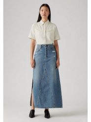 Levi's Spódnica dżinsowa w kolorze niebieskim rozmiar: W32. Niebieskie spódniczki damskie Levi's, s, z aplikacjami, z bawełny, klasyczne, z podwyższonym stanem, maxi. Za 213.69 zł.