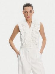 Liu Jo Bluzka WA5403 T4281 Biały Regular Fit. Białe bluzki damskie Liu Jo, bez wzorów, z bawełny, bez ramiączek. Za 539.99 zł.