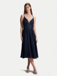 Hey Kyla Sukienka koktajlowa 5AC106HK Granatowy Slim Fit. Niebieskie sukienki damskie Hey Kyla, bez wzorów, z syntetyku, wizytowe, bez kołnierzyka, bez ramiączek. Za 419.99 zł.