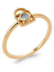 L'Atélier Précieux Pozłacany pierścionek z agatem rozmiar: 60. Żółte pierścionki damskie L'Atélier Précieux, z agatem, pozłacane. Za 113.99 zł.