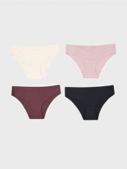 Bezszwowe prążkowane figi 4 pack - wielobarwny. Figi damskie Sinsay, l, bez wzorów, prążkowane. Za 25.99 zł.