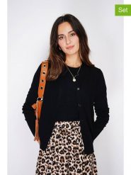 C& Jo 2-częściowy zestaw w kolorze czarnym rozmiar: 38. Czarne kardigany damskie C& Jo, bez wzorów, z kaszmiru. Za 195.77 zł.