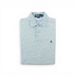 Polo Ralph Lauren koszulka męska z krótkim rękawem. Niebieskie koszulki polo męskie Ralph Lauren, m, bez wzorów, z materiału, bez ramiączek. Za 149.06 zł.