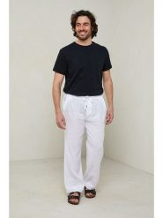 Lin Passion Spodnie w kolorze białym rozmiar: 40/42. Białe spodnie materiałowe męskie Lin Passion, bez wzorów, z bawełny. Za 113.99 zł.