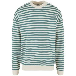 Męska Bluza Z Okrągłym Dekoltem W Paski. Białe bluzy bez kaptura męskie Urban Classics, l. Za 139.99 zł.