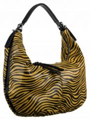 Miękka torebka Bestini zebra żółta 20098. Żółte torebki klasyczne damskie BESTINI, bez wzorów, z lakierowanej skóry, lakierowane, bez dodatków. Za 109.99 zł.
