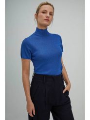 Josephine & Co Koszulka w kolorze niebieskim rozmiar: M. Niebieskie bluzki damskie Josephine & Co, m, bez wzorów, bez kołnierzyka, bez ramiączek. Za 92.42 zł.
