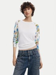 Desigual Sweter 25SWJF31 Biały Regular Fit. Białe swetry klasyczne damskie Desigual, xl, z syntetyku, bez kołnierzyka. Za 229.99 zł.
