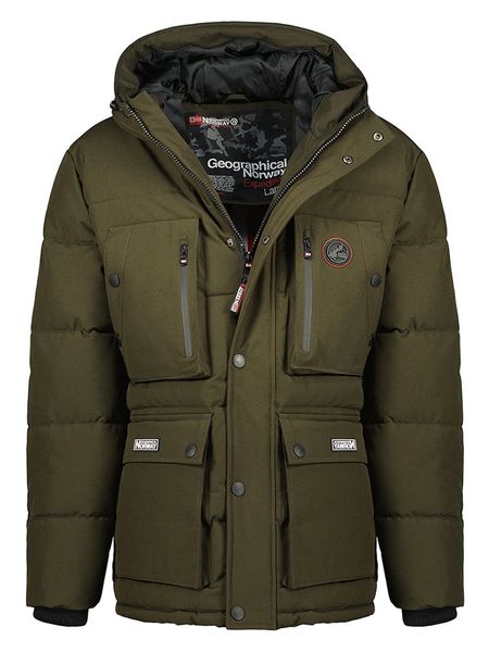Geographical Norway Parka w kolorze khaki rozmiar: S. Brązowe parki męskie Geographical Norway, s, z aplikacjami. Za 266.03 zł.
