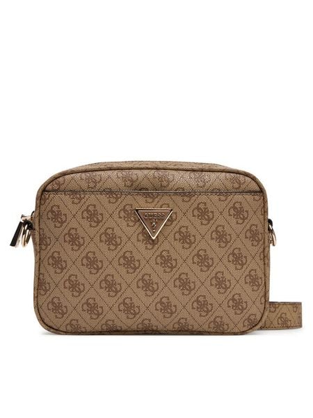 Guess Torebka Meridian II HWSG69 74140 Beżowy. Brązowe listonoszki damskie Guess, z aplikacjami, ze skóry, bez dodatków. Za 339.99 zł.