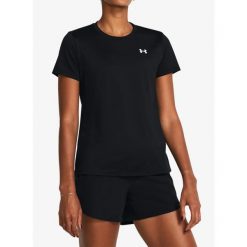 Koszulka szybkoschnąca damska Under Armour Tech SSC. Czarne bluzki damskie Under Armour, bez wzorów, bez ramiączek. Za 98.99 zł.