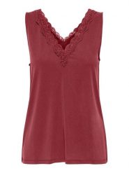 ONLY Top w kolorze bordowym rozmiar: M. Czerwone topy damskie Only, m, bez wzorów, z koronki, bez kołnierzyka. Za 61.46 zł.