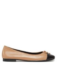 Tory Burch Baleriny Cap-Toe Ballet 154513 Beżowy. Brązowe baleriny damskie Tory Burch, bez wzorów, ze skóry, bez obcasa. Za 949.99 zł.