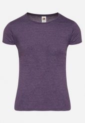 Fioletowy Klasyczny T-shirt z Bawełny Fodena. Fioletowe t-shirty damskie Born2be, l, bez wzorów, z bawełny, bez kołnierzyka. Za 19.99 zł.