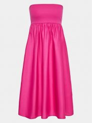 Gina Tricot Sukienka codzienna 19565 Różowy Regular Fit. Czerwone sukienki damskie Gina Tricot, na co dzień, xs, bez wzorów, z bawełny, bez kołnierzyka, bez ramiączek, proste. Za 119.99 zł.