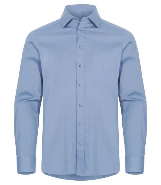 Clique Stretch Shirt L/S Koszula stretch z długim rękawem Light Blue. Niebieskie koszule męskie CLIQUE, l, bez wzorów, z bawełny, bez kołnierzyka, bez ramiączek. Za 188.92 zł.