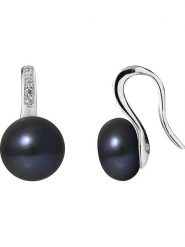 Pearl Addict Srebrne kolczyki z perłami rozmiar: onesize. Czarne kolczyki damskie Pearl Addict, z perłą, srebrne, z zapięciem typu bigiel. Za 342.60 zł.