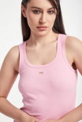Top damski prążkowany Calcolatore PINKO. Topy damskie Pinko, s, bez wzorów, prążkowane, bez kołnierzyka. W wyprzedaży za 300.30 zł.
