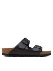 Birkenstock Klapki Arizona 0051193 Czarny. Czarne klapki damskie Birkenstock, bez wzorów, ze skóry, bez obcasa. Za 379.99 zł.