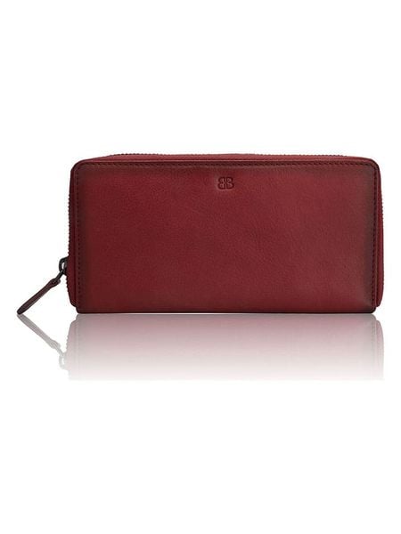 Bellicci Skórzany portfel "Kenzie" w kolorze bordowym - 20 x 10,5 x 2,5 cm rozmiar: onesize. Czerwone portfele damskie Bellicci, bez wzorów, z materiału. Za 131.12 zł.