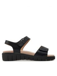 Caprice Sandały 9-28701-42 Czarny. Czarne sandały damskie Caprice, bez wzorów, ze skóry, bez obcasa, na płaskiej podeszwie. Za 210.99 zł.