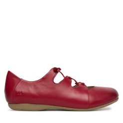 Półbuty Josef Seibel. Czerwone półbuty damskie Josef Seibel, bez wzorów, bez obcasa, na płaskiej podeszwie. Za 389.99 zł.
