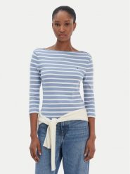 Tommy Hilfiger Bluzka New Cody WW0WW40589 Błękitny Slim Fit. Niebieskie bluzki damskie Tommy Hilfiger, xl, bez wzorów, z bawełny, bez kołnierzyka, bez ramiączek. Za 199.99 zł.