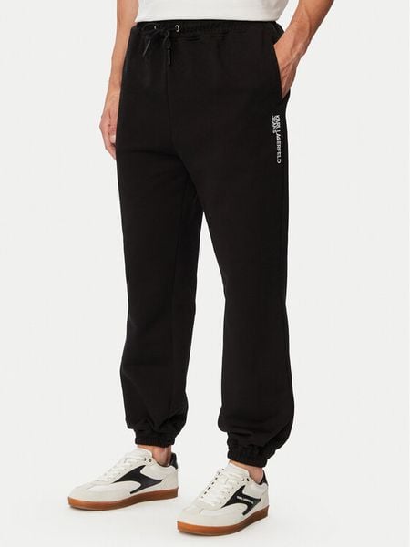 Karl Lagerfeld Jeans Spodnie dresowe B3M10014 Czarny Slim Fit. Czarne spodnie dresowe męskie Karl Lagerfeld Jeans, bez wzorów, z bawełny. Za 429.99 zł.