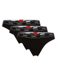 HUGO Stringi, opakowanie po 3 szt. Kobiety Bawełna czarny, XS. Czarne stringi damskie Hugo, xs, bez wzorów, z bawełny. Za 219.95 zł.