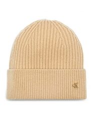 Calvin Klein Czapka Ck Metal Wool Beanie LV04D8032G Beżowy. Brązowe czapki zimowe damskie CALVIN KLEIN, z materiału. Za 169.99 zł.