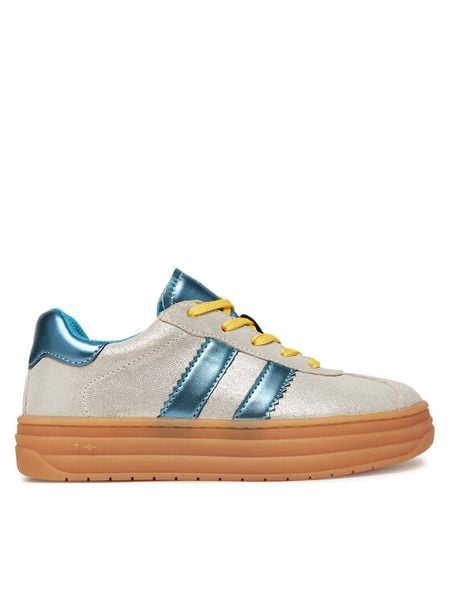 Primigi Sneakersy 7926055 M Srebrny. Szare buty sportowe dziewczęce Primigi, bez wzorów, ze skóry, bez zapięcia. Za 139.99 zł.