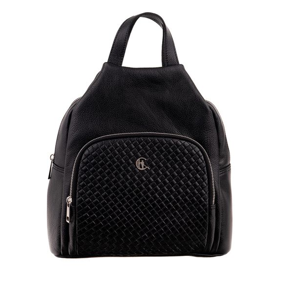 Damski plecak skórzany Canaletto z tłoczeniem plecionki – elegancja i funkcjonalność na co dzień P420s33t6. Czarne plecaki damskie bez wzorów, ze skóry, eleganckie. Za 389.50 zł.