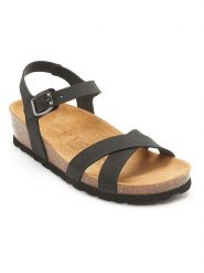 Mandel Sandały w kolorze czarnym na koturnie rozmiar: 38. Czarne sandały damskie Mandel, bez wzorów, bez obcasa, na koturnie. Za 147.31 zł.