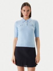 Morgan Sweter 261-MSOFI Błękitny Slim Fit. Niebieskie swetry klasyczne damskie Morgan, xs, z syntetyku, bez kołnierzyka. Za 249.99 zł.