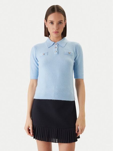 Morgan Sweter 261-MSOFI Błękitny Slim Fit. Niebieskie swetry klasyczne damskie Morgan, xs, z syntetyku, bez kołnierzyka. Za 249.99 zł.