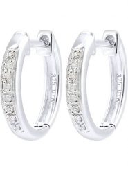 Revoni Złote kolczyki-kreole z diamentami rozmiar: onesize. Szare kolczyki damskie Revoni, z diamentem, złote. Za 1,731.99 zł.