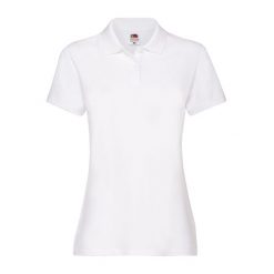 Damska Koszulka Polo Premium 170. Białe bluzki sportowe damskie Fruit of the Loom, s, bez wzorów, bez ramiączek. Za 80.99 zł.