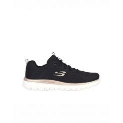 Buty na co dzień damskie SKECHERS GRACEFUL siateczka. Czarne obuwie treningowe damskie Skechers, na fitness i siłownię. Za 229.99 zł.